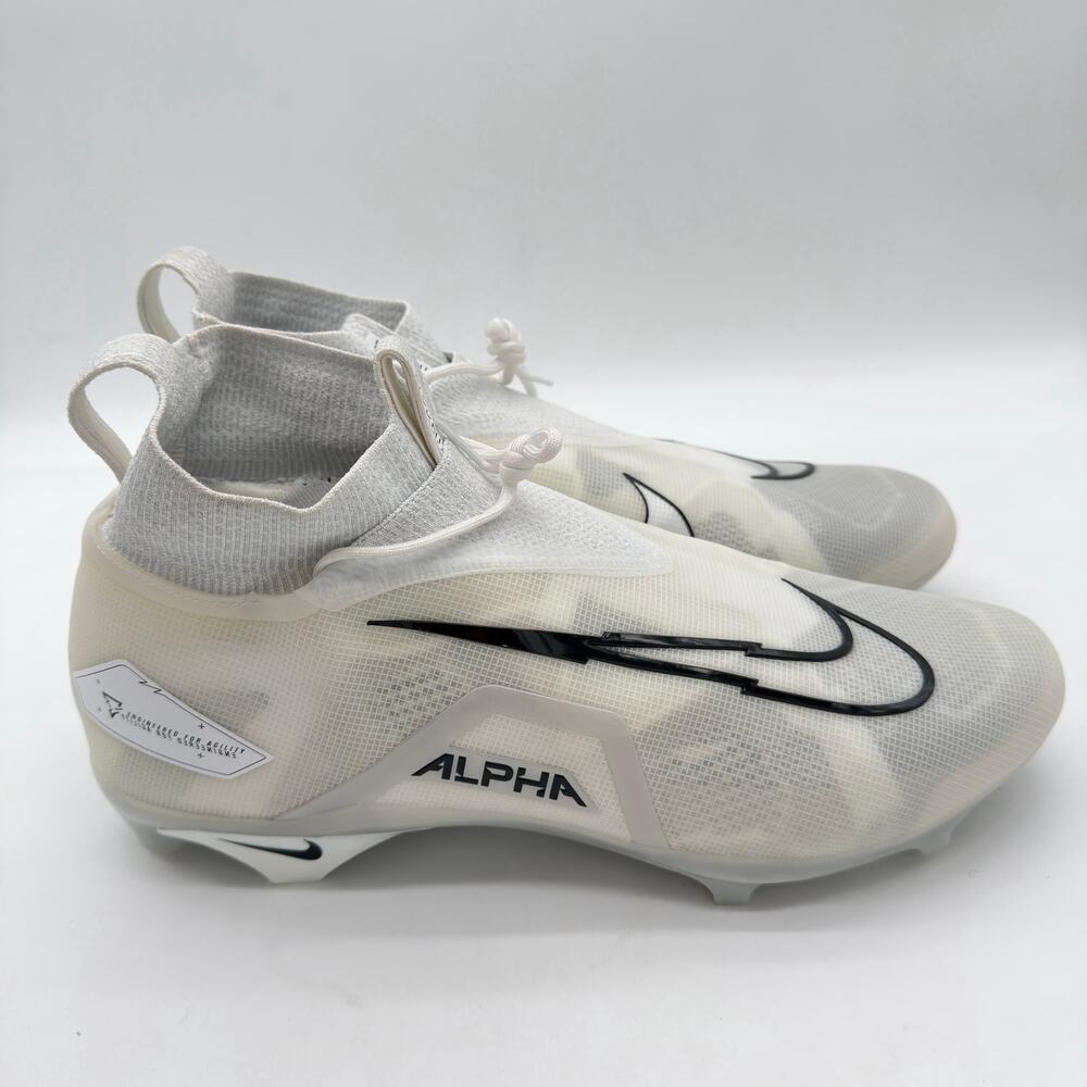 Nike Alpha Menace Elite 3 White Black Football Cleats Size Men's 18 CT6648-109